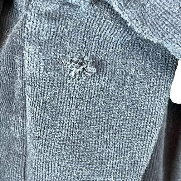 Nautica Mens Navy Blue Cotton Bathrobe With Piping Two Pockets & Adjustable Belt - Picture 8 of 11